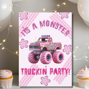 Convite É uma foto personalizada do Monster Truckin' Party