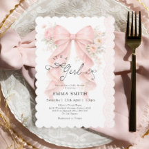 É uma Menina Arco Rosa Coquette Fita Chá de Bebê