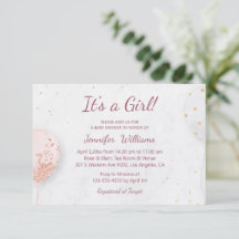 é uma menina, balões cor-de-rosa baby shower minim