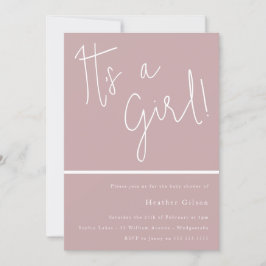 Convite É uma menina! Chá de fraldas das Raparigas Mauve R