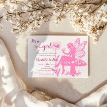 É uma Menina! Chuveiro de Bebê Cogumelo Fada e Flo