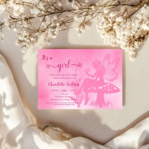 É uma Menina! Cogumelo Fada e Chuvinha de Bebê