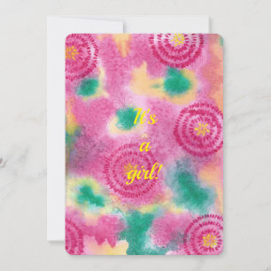 Convite É uma menina Watercolor Baby Shower Invants