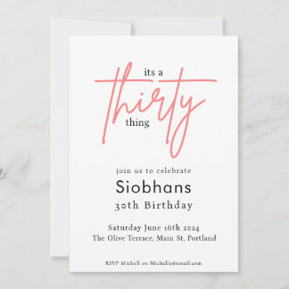Convite é uma na moda aniversário de 30 anos elegante de t
