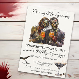 Convite É uma Noite para Desmembrar Zumbi do Halloween 