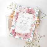 Convite É uma Rosa de de menina Chá de fraldas florante<br><div class="desc">Bebê bebê convida para um banho com lindas e poeirentas flores rosa</div>