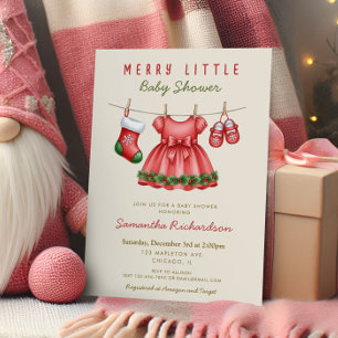 Convite É uma roupa de bebê Girl Natal Feliz