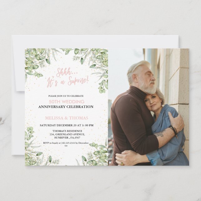 Convite É uma surpresa 50º Aniversário de Casamento (Frente)
