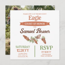 Eagle Scout Court of Honor Announcement, Pinecones
