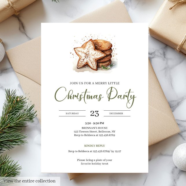 Convite Earth’s Hues Beige Minimalist Nordic Christmas  (Earth’s Hues Beige Minimalist Nordic Christmas Party

)
