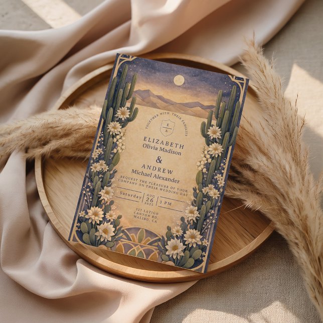Convite Earthy Desert Floral Wedding (Criador carregado)