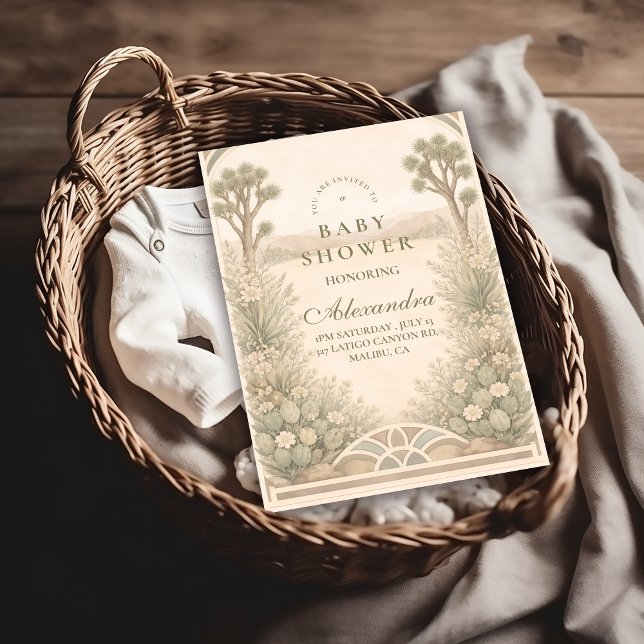 Convite Earthy Desert Meadow Baby Shower (Criador carregado)