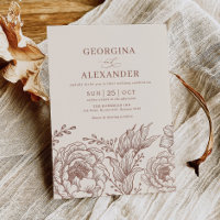 Earthy Modern Vintage Botanical Terracotta Wedding