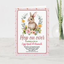 Easter Brunch & Egg Hunt Floral Watercolor Bunny 