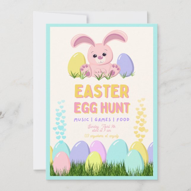 Convite Easter Brunch & Egg Hunt Invitation | Wildflower  (Frente)