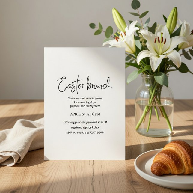 Convite Easter Brunch Invitation | Modern Elegant Spring  (Criador carregado)