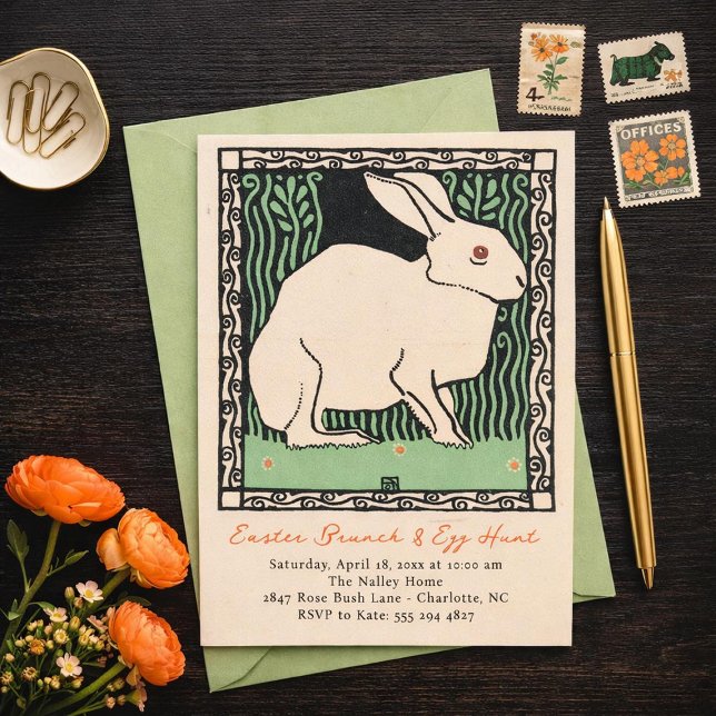Convite Easter Bunny Brunch and Egg Hunt Invitation (Criador carregado)