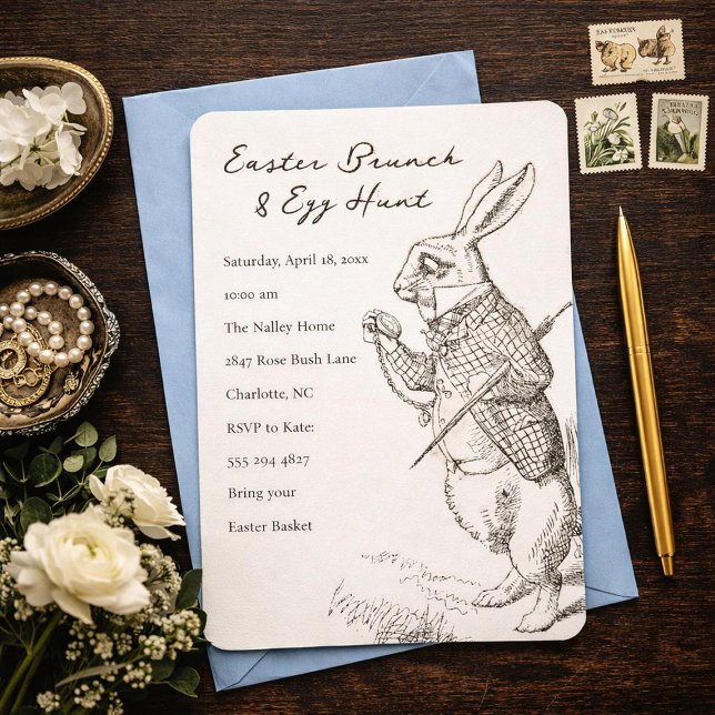 Convite Easter Bunny Brunch and Egg Hunt Invitation (Criador carregado)