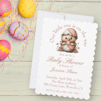 Convite Easter Chick Baby Shower Invitation