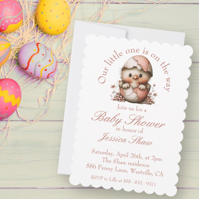Convite Easter Chick Baby Shower Invitation (Criador carregado)