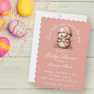 Convite Easter Chick Baby Shower Invitation