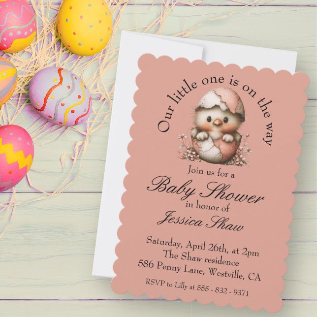 Convite Easter Chick Baby Shower Invitation (Criador carregado)