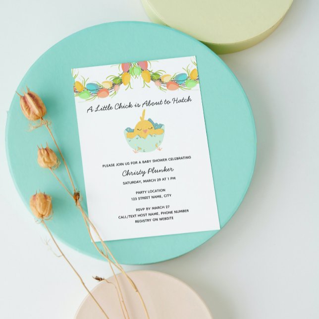 Convite Easter Chick Baby Shower Invitation (Criador carregado)