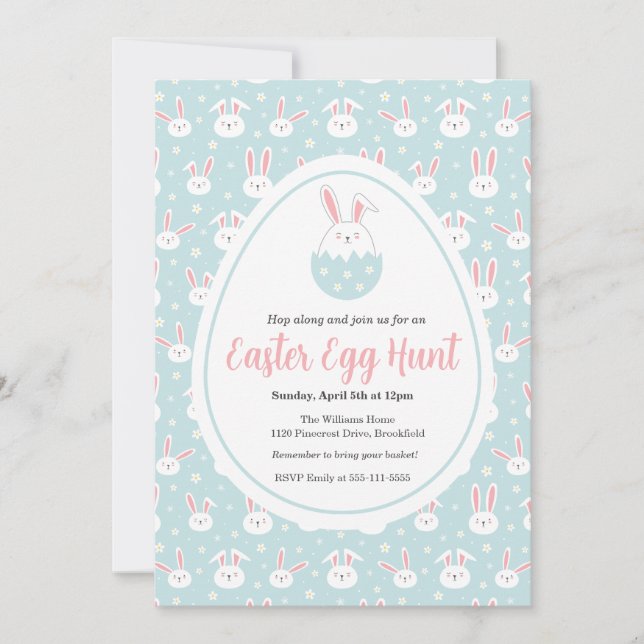 Convite Easter Egg Hunt Customizable Invitation (Frente)