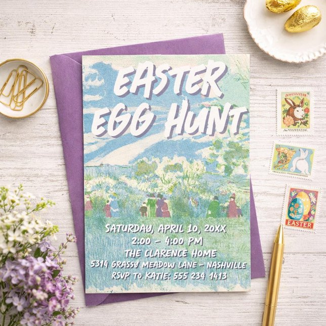 Convite Easter Egg Hunt Party Invitations (Criador carregado)