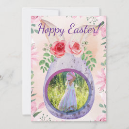 Convite Easter egg with photo purple