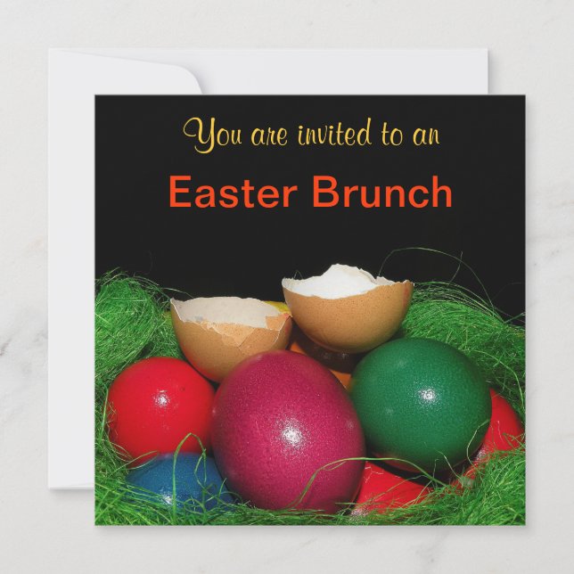 Convite Easter eggs Easter festa Invitation Card (Frente)
