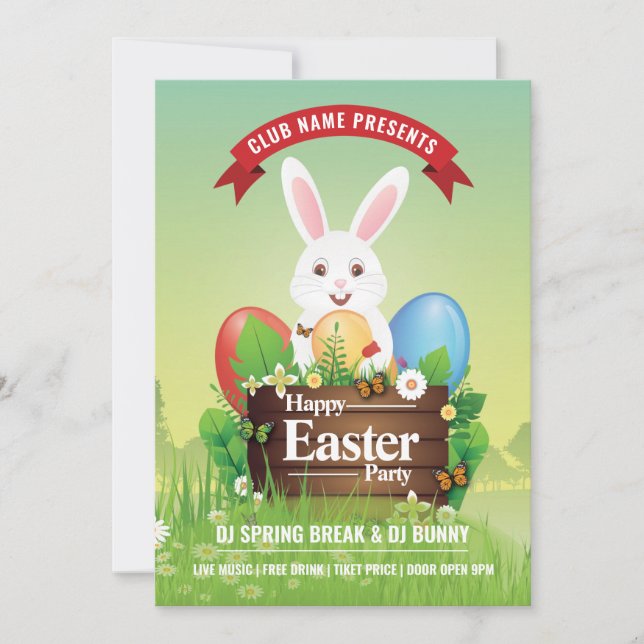 Convite Easter Party Invitation Flyer (Frente)