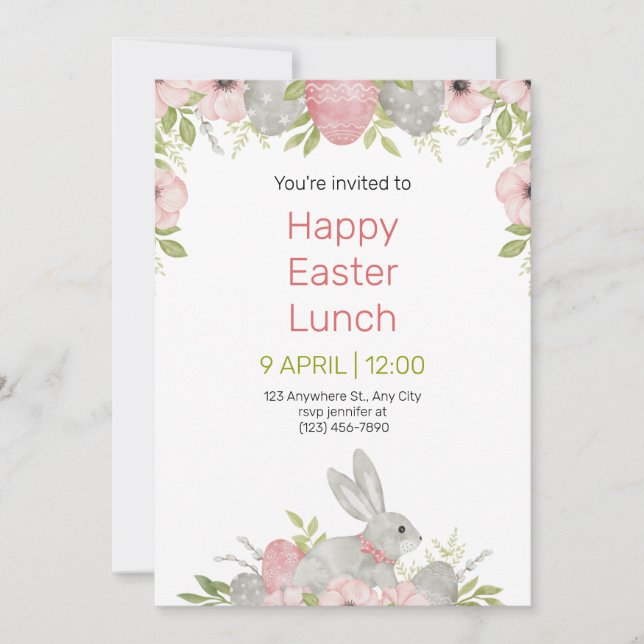 Convite Easter Potluck Invitation (Frente)