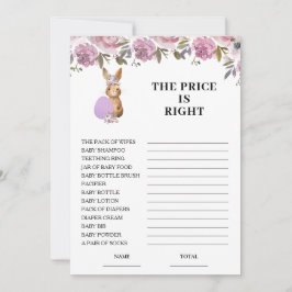 Convite Easter Price is Right Baby Shower Game Card 