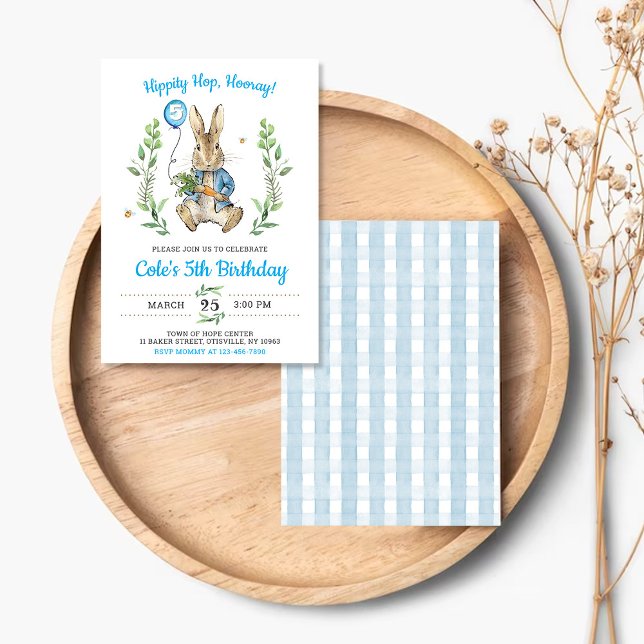 Convite Easter Rabbit Bunny Boy Birthday Invitation (Criador carregado)