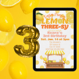 Convite Easy Peasy Lemon Três Anos, Aniversário de 3 anos
