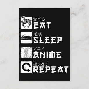 Convite Eat Sleep Anime Repete O Sobreloso Japonês De Mana