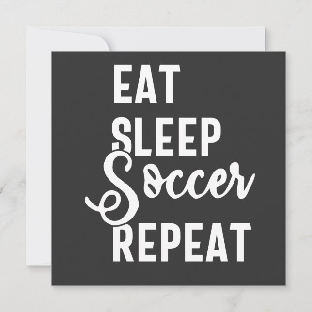 Convite eat sleep soccer repeat (Frente)
