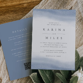 Convite Ebb Tide Coastal Watercolor Tudo em Um Casamento