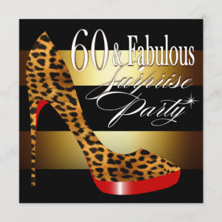 Convite Ebony Leopard Stiletto Stripes 60 e fabuloso