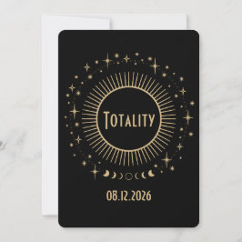 Convite Eclipse Solar 2026 Estrela Celestial Festa Preto O