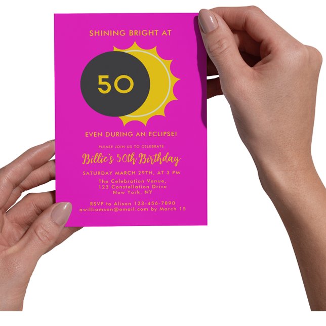 Convite Eclipse Solar Parcial 2025 50ª Festa de aniversári (Criador carregado)
