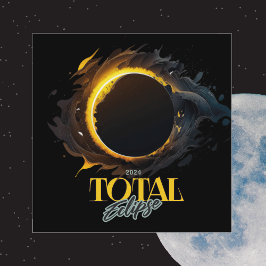 Convite Eclipse Solar Total 8 de abril de 2024 Preto Cósmi