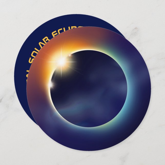 Convite Eclipse Solar Total | Partido Estrela Astronômica (Frente/Verso)