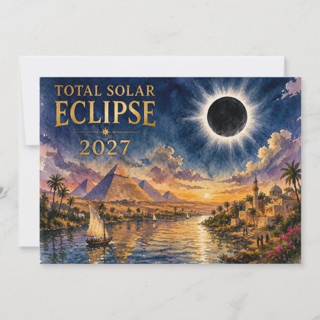 Convite Eclipse Total Solar 2027 Egito (Frente)