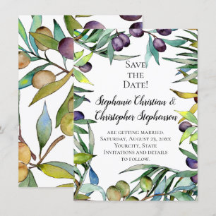 Convite Economias Savory da aguarela de Tuscan das