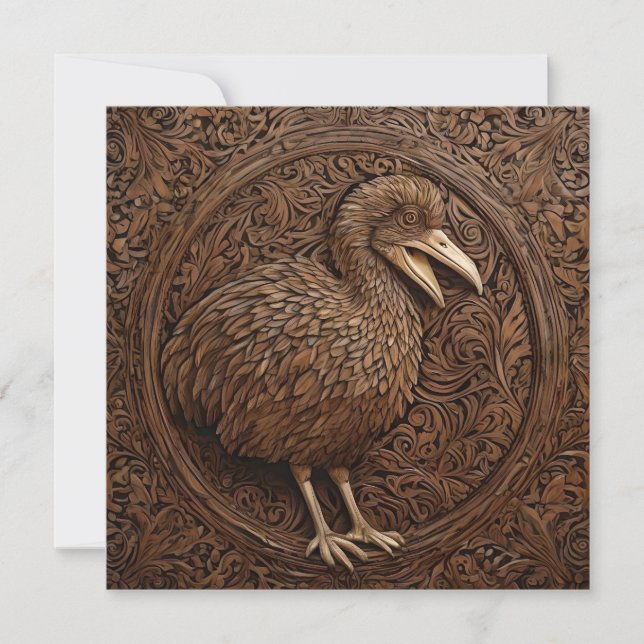 Convite "Ecos da Extinção: Arte de Madeira Dodo" (Frente)