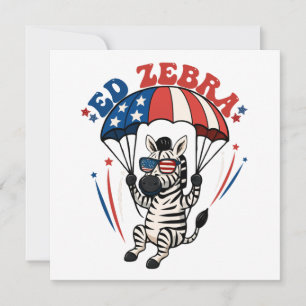 Convite Ed Zebra Happy 4 De Julho Bandeira Americana Patri