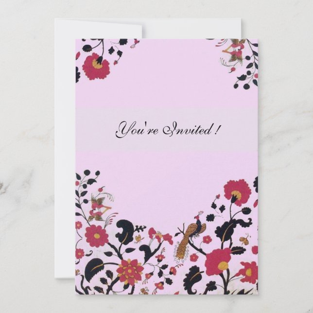 Convite EDEN, preto e branco, rosa vermelho (Frente)