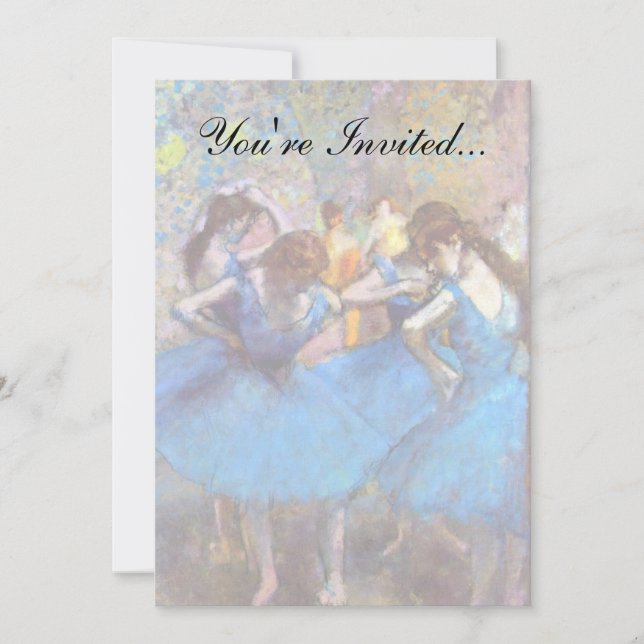 Convite Edgar Degas - Dançarinas em Azul - Amante de Dança (Frente)